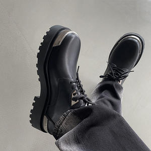 Chaussures en cuir véritable décontractées pour hommes, style britannique, derby d'hiver avec semelle épaisse, respirantes, confortables pour un usage quotidien et professionnel - Product Image 3