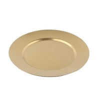 Assiette en acier inoxydable classique plaquée or, écologique, pour service alimentaire sûr, personnalisable pour mariage, traiteur, fête