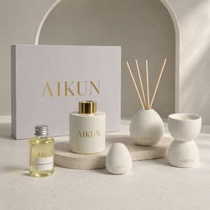Difusor de Aromas de Cerámica Blanca Aikun, Vela Perfumada, Aceite Aromático, Set de Regalo para el Hogar, Fragancia para Sala de Estar, Empaque en Caja Rígida Personalizada - Product Image 1