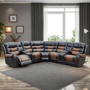 Wholesale Modern Eco-friendly Home Furniture Tufted Corner Recliner Sofa Set Extendable <b>Storage</b> for Hotels and Warehouse - Product Image 2