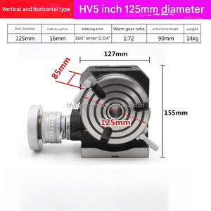 Mesa Divisora Manual Horizontal <span class=keywords><strong>Vertical</strong></span> HV5, Plato Giratorio Simple para Fresadora, Dispositivo de Indexado - Product Image 6