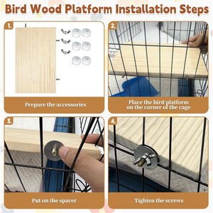Plataforma de pie de loro de madera, percha de pie Rectangular de periquito, estante de esquina de cacatúa adecuado para conos periquitos cacatúas - Product Image 5