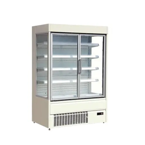 Tienda de conveniencia, bebidas, lácteos, doble puerta de vidrio, refrigerador, refrigerador de supermercado con iluminación LED