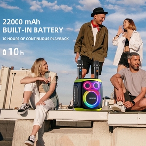 Enceinte de karaoké sans fil Hopestar Party 130 avec microphone, éclairage dynamique RGB, enceinte portable, étanche, pour extérieur - Product Image 6