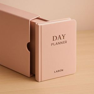 A5 Daily Planner Journal Custom Logo Hardcover Notebook Gift <b>Set</b> with Slip Case Box Ribbon Sewing Binding PU Leather - Product Image 4