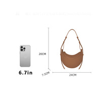 Sacs à Main de Luxe en Cuir Véritable pour Femmes, Sacs en Forme de Selle Demi-Lune ou Croissant, Sacs Portés Épaule ou Bandoulière avec Logo