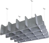 Panneaux acoustiques suspendus au plafond, design gaufré élégant, grands panneaux acoustiques en feutre PET insonorisants pour bureau et studio
