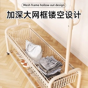 <b>Clothes</b> Rack Stainless Steel Rectangle Standing Type Portable Bedroom Clothing Organizer With Storage Shelf For Dresses - Product Image 5