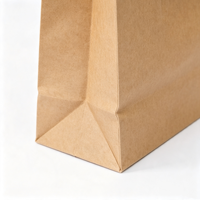 Sacs en papier kraft personnalisés avec poignées pour l'emballage alimentaire, les pâtisseries, les gâteaux à emporter, sacs cadeaux écologiques pour le café, le lait et le thé