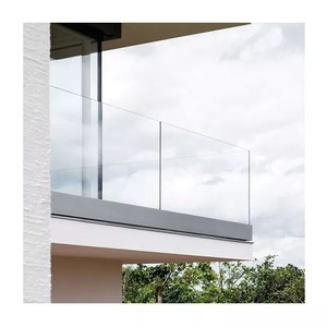 Ringhiera Moderna per Balcone e Terrazza in Acciaio Inox 304/316, Alluminio/Legno/Pietra/<span class=keywords><strong>PVC</strong></span> con Vetro Temperato da 12mm e Profilo a U per Villa - Product Image 2