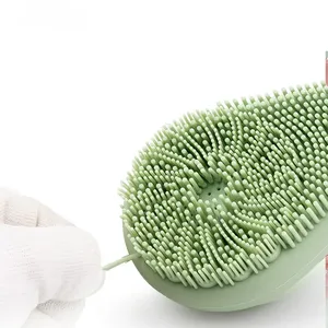 Automatic <b>Liquid</b> Adding Food Grade <b>Silicone</b> All Natural Body Bath Shower Brush Modern Exfoliating Easy Foaming Massage - Product Image 5