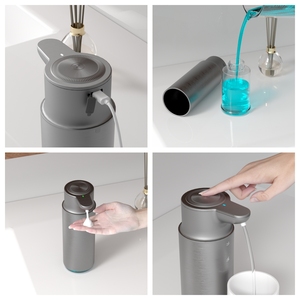Distributeur de savon automatique à capteur en acier inoxydable 300ML pour cuisine et salle de bain, fournisseur OEM d'origine - Product Image 6