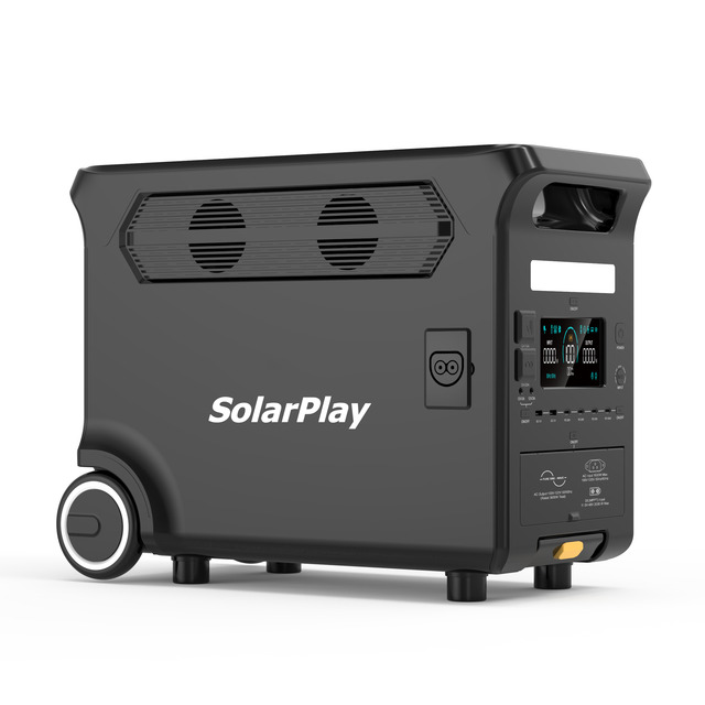 Large Capacity 3840Wh Power Station Portable 3600W 3300W Solar Power Generator With Fordable Cart System