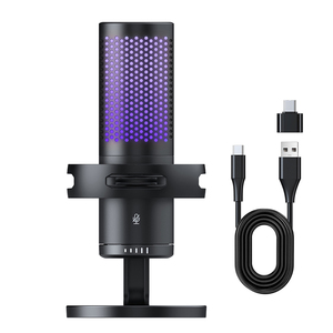 GM7, recién llegado, micrófono para juegos, micrófono de condensador profesional, micrófono RGB para <span class=keywords><strong>PC</strong></span>, ordenador portátil, Podcast, Gamer, Karaoke - Product Image 4