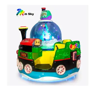 2024 Hot Crystal Train 2 seat Kids Kiddie Ride on Máquina de rotación de fibra de vidrio que funciona con monedas para ventas parque infantil interior