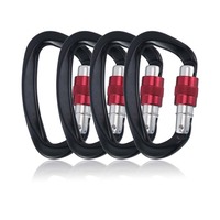 Mousqueton en aluminium anodisé en forme de D, 30KN, avec verrouillage à vis, 63,3g, crochet de sécurité industriel robuste pour l'exploitation minière et le sauvetage aérien