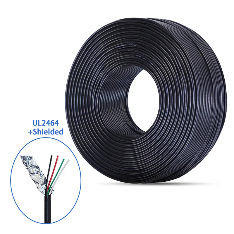 AWM UL2464 18awg 22awg 24awg 28awg 30awg Shielded Signal Electronic Wire 2464 2 Core 3 Core 4 Core PVC Shielded Signal Cable