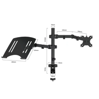 Support métallique pour écran de 10 à 27 pouces, bras double réglable pour moniteur LCD, support de bureau et support pour ordinateur portable, support pour téléphone