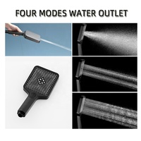 Clés de piano noires en laiton stock d'usine robinets de douche de bain thermostatiques multifonctionnels à effet pluie
