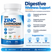 Capsules de Carnosine de Zinc Premium Végétaliennes pour le Soutien Digestif des Adultes – Routine Quotidienne Intestinale – Marques OEM et Fournisseur de Marque Privée