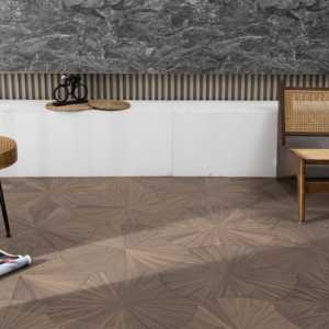 ריצוף עץ לבוד ליבנה עם נעילת קליק, 1.2 מ\\\"מ, משטח חלק, ציפוי עץ אגוז, דוגמת לוטוס, לשימוש פנים וחוץ - Product Image 5