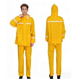 Conjunto de Pantalones y Chaqueta Impermeable con Logotipo Personalizado, Forro de Malla Transpirable, Tiras Reflectantes, Poncho con Bolsillos para Trabajo y Actividades al Aire Libre - Product Image 4