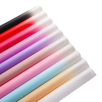 Model baru kertas pembungkus transparan warna gradien kemasan bunga kertas pembungkus kedap air Milan