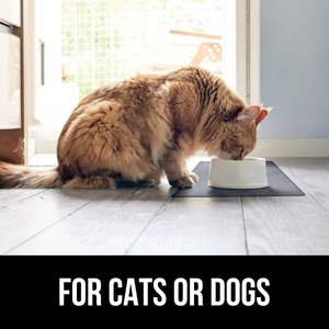 Tappetino per Alimentazione Animali Domestici <span class=keywords><strong>GORILLA</strong></span> <span class=keywords><strong>GRIP</strong></span> 100% Impermeabile con Bordo Rialzato Senza BPA in Gomma Siliconica per Cani/Gatti Contiene Protezione Anti-Spargimento per Pavimenti - Product Image 4