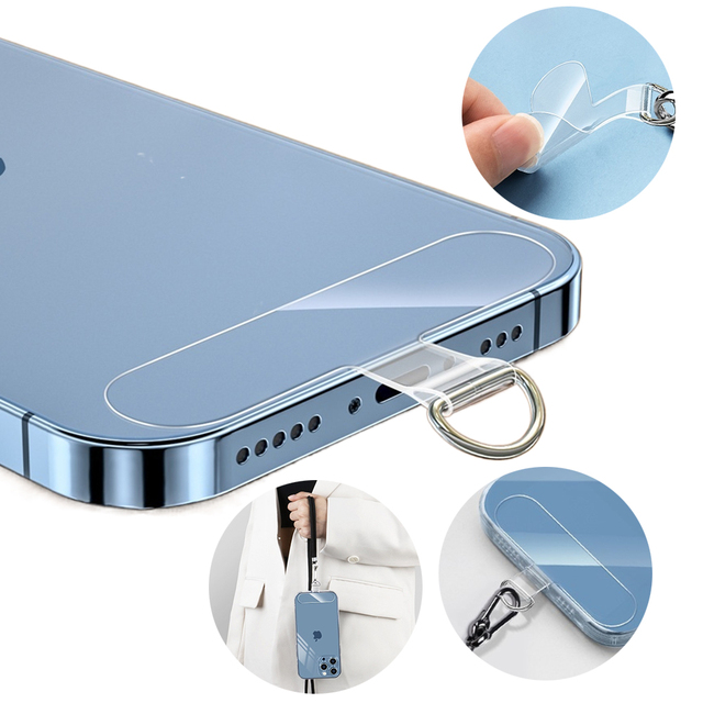 Durable TPU Mobile Phone Lanyard Patch Shape with D Ring Custom logo Phone Patch Tether Tab Replacement Phone Strap Accessories