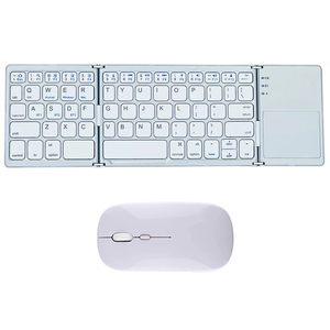 Set <span class=keywords><strong>Tastiera</strong></span> Pieghevole Tri-Modalità, Mini <span class=keywords><strong>Tastiera</strong></span> Portatile con Mouse per Tablet e Telefono, Ricaricabile - Product Image 1