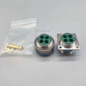 Conectores Industriales Serie <span class=keywords><strong>III</strong></span> D38999/26FF18PN, Reemplazo Amphenol con 4 Conectores de Crimpado de Receptáculo Triaxial, Accesorios - Product Image 1