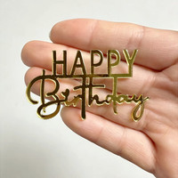 Décoration de gâteau Joyeux Anniversaire en acrylique avec lettrage manuscrit pour fête d'anniversaire – Vente en gros
