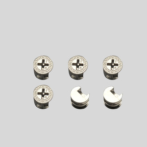 Hanweisong Three In One Connector Double Headed Rod Eccentric Wheel Retaining Ring Iron Nickel Plated Durable Hardware Assembly - Product Image 2