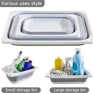 Bac à appâts carré pliable en plastique épaissi <span class=keywords><strong>pour</strong></span> la pêche et l'utilisation en dortoir étudiant - Product Image 5