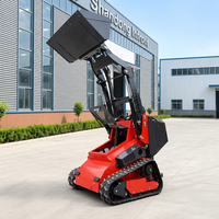 Pengiriman Gratis Harga Grosir Skid Steer Loader Mesin Diesel EPA Skid Steer Loader Kecil Mini Skid Steer Loader