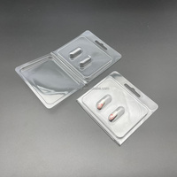 Boîte d'emballage en plastique PET transparent jetable en gros pour 2 capsules de pilules et préservatifs 00 #