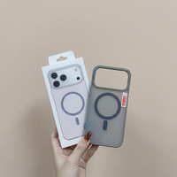 Étui de chargement magnétique sans fil transparent en cristal antichoc pour iPhone 18, 17, 15 Pro Max, 17 Air, 16 avec pare-chocs et emballage de vente au détail