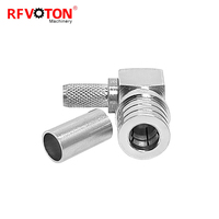 Connecteur QMA mâle à angle droit de 90 degrés pour câbles coaxiaux RF RG58, LMR195, RG223, RG142, RG400, LMR200
