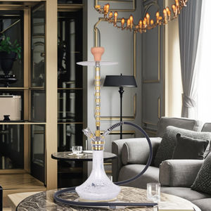 Grand Ensemble de Chicha Électronique Dorée, 4 Tuyaux, Design Arabe, Acier Inoxydable, Verre, Technique Miroir, Boîte, Usine Directe de Yiwu - Product Image 6