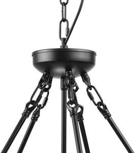 Nouvelle suspension industrielle lampe stylo en cage en métal noir suspension nordique plafonnier industriel vintage re - Product Image 4