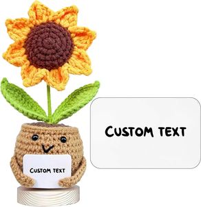 Muñeco de Girasol Positivo Personalizado Tejido a Crochet con Tarjeta, Regalo de Agradecimiento para Mamá, Amiga o Enamorada - Product Image 1