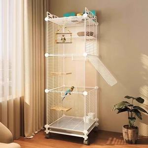 Grande cage à oiseaux en métal à usage domestique Nouveau modèle de cage ornementale de luxe pour perroquets inséparables calopsittes et perruches Fermeture à bouton - Product Image 2