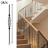 Balustre de marche d'escalier intérieur DVN moderne en métal noir thermolaqué résistant à la rouille avec tube creux pour villa américaine