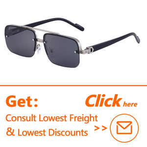 Lunettes de soleil tendance pour hommes, demi-monture, rétro, métalliques, polarisées, pour la conduite, vente en gros - Product Image 2