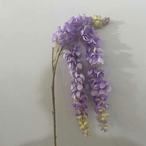 Vente en gros de fleurs suspendues de glycine Fleur de glycine en soie pour la décoration de mariage Décoration de la maison - Product Image 6