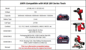 Paquete de Baterías de Iones de Litio de 18V Confiable, 6000mAh 8000mAh 10000mAh, Paquete de Baterías de Repuesto para Herramientas de la Serie <span class=keywords><strong>M18</strong></span> de 18V - Product Image 6