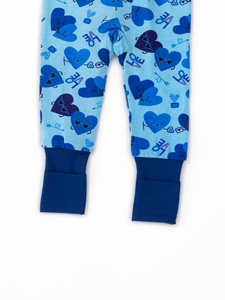 Baju Bayi Baru Lahir Motif Hati Biru Pastel Custom Miozing, Pakaian Bayi Bahan Campuran Bambu Spandex, Jumpsuit Bayi - Product Image 6