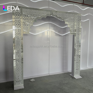 Arco Decorativo LEDA Moderno de Estilo Indio Marroquí, con Lentejuelas Blancas, Acrílico, PVC, Hueco, para Decoración de Escenarios de Boda, Entrada de Puerta, Eventos - Product Image 3