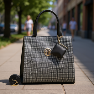 Bolso Fana Isadora Cuadri para Mujer Cuadriblanco 1 Bolso Tote Casual de Gran Capacidad con Acabado Metálico para Fiestas - Product Image 2