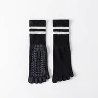Chaussettes de yoga antidérapantes à cinq doigts en mélange de coton de luxe pour Pilates, Barre, Ballet et entraînement - Pour femmes, toutes saisons